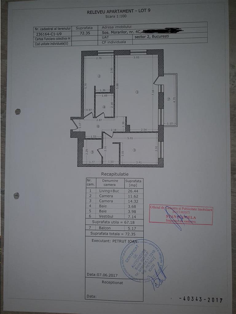 apartament 3 camere , Piata Muncii, Basarabia,  Hercesa Residence , decomandat ,80mp, 2 bai, balcon mare,  bloc nou ,  2/11